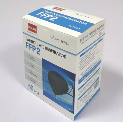 Защитный лицевой щиток гермошлема FFP2 с CE 0370, FFP2 респиратор от пыли с хорошей пакуя коробкой, черный цвет, 50pcs/коробка