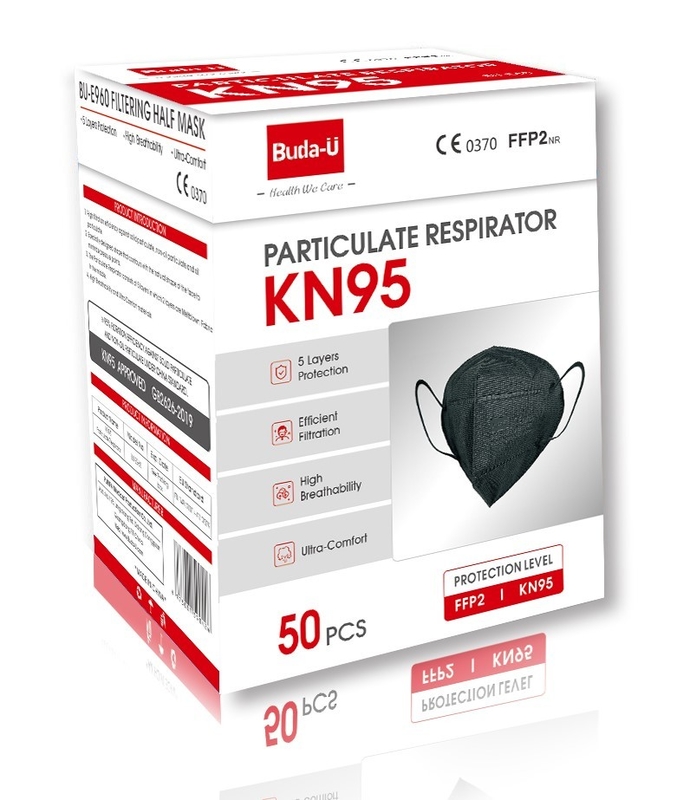 Nonwoven черный KN95 лицевой щиток гермошлема, маска респиратора KN95, уровень защиты на KN95